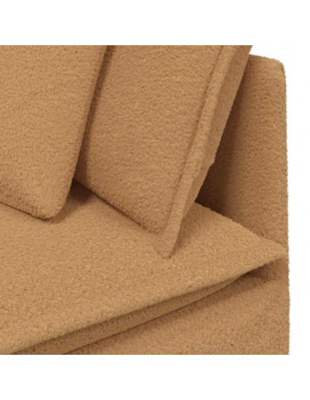 Divano Modulare con Poggiapiedi e Cuscini Beige
