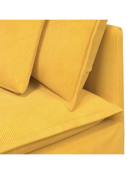 Divano Modulare con Poggiapiedi e Cuscini Giallo Chiaro