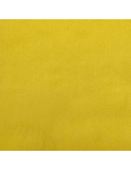 Divano Modulare con Poggiapiedi e Cuscini in Velluto Giallo