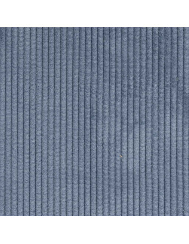 Divano Modulare con Poggiapiedi e Cuscini Tessuto a Coste Blu