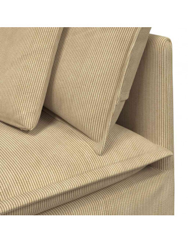 Divano Modulare con Poggiapiedi e Cuscini Verde Chiaro Grigio