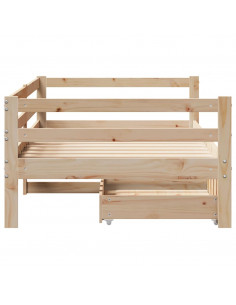 Dormeuse con Cassetti 80x200 cm in Legno Massello di Pino