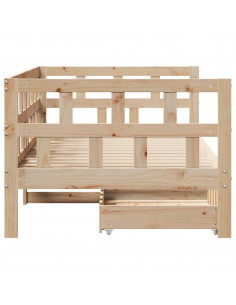 Dormeuse con Cassetti 90x190 cm in Legno Massello Pino