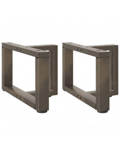 Gambe Tavolino Caffè a T 2 pz Naturale 40x25x(30-31) cm Acciaio