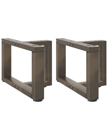 Gambe Tavolino Caffè a T 2 pz Naturale 40x25x(30-31) cm Acciaio