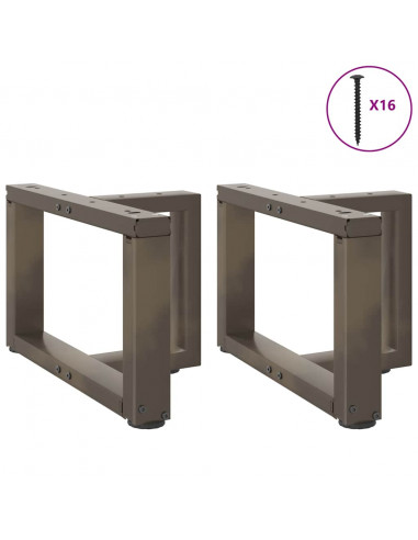 Gambe Tavolino Caffè a T 2 pz Naturale 40x25x(30-31) cm Acciaio