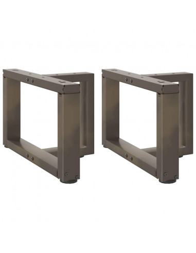 Gambe Tavolino Caffè a T 2 pz Naturale 50x25x(30-31) cm Acciaio