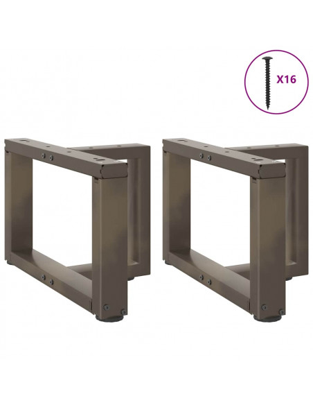 Gambe Tavolino Caffè a T 2 pz Naturale 50x25x(30-31) cm Acciaio
