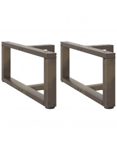 Gambe Tavolino Caffè a T 2 pz Naturale 60x25x(30-31) cm Acciaio