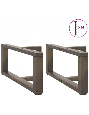 Gambe Tavolino Caffè a T 2 pz Naturale 60x25x(30-31) cm Acciaio