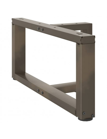 Gambe Tavolino Caffè a T 2 pz Naturale 60x25x(30-31) cm Acciaio