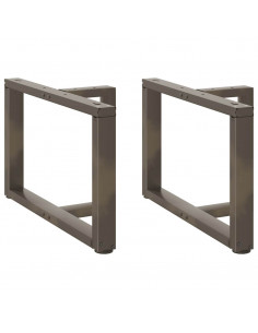 Gambe Tavolino Caffè a T 2 pz Naturale 60x25x(42-43) cm Acciaio