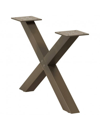 Gambe Tavolino Caffè a X 2 pz Naturale 50x(30-31) cm in Acciaio