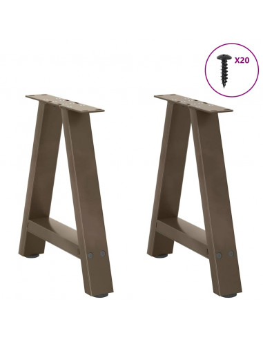 Gambe Tavolino da Caffè a A 2 pz 50x(42-43) cm Acciaio