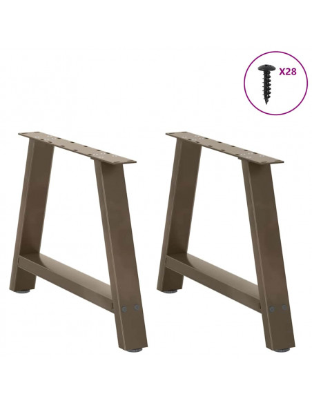 Gambe Tavolino da Caffè a A 2 pz 70x(42-43) cm Acciaio
