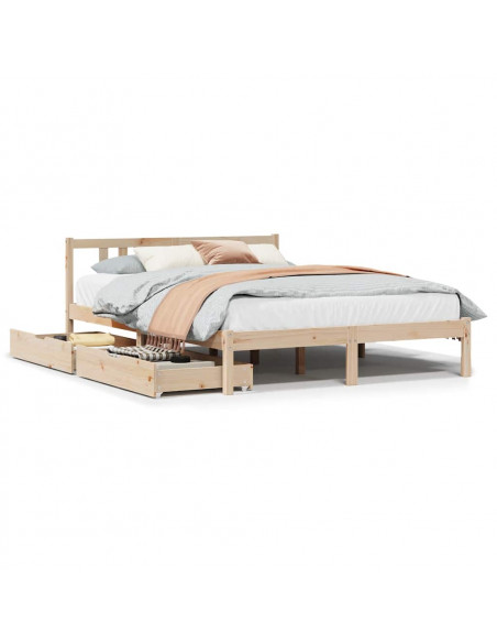 Letto senza Materasso 120x200 cm in Legno Massello di Pino