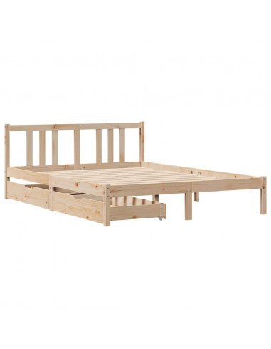 Letto senza Materasso 120x200 cm in Legno Massello di Pino