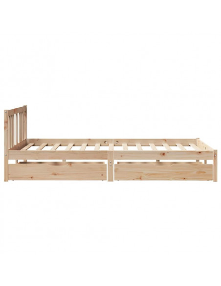 Letto senza Materasso 120x200 cm in Legno Massello di Pino
