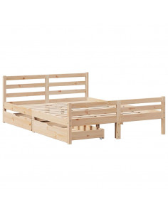 Letto senza Materasso 160x200 cm in Legno Massello di Pino 2