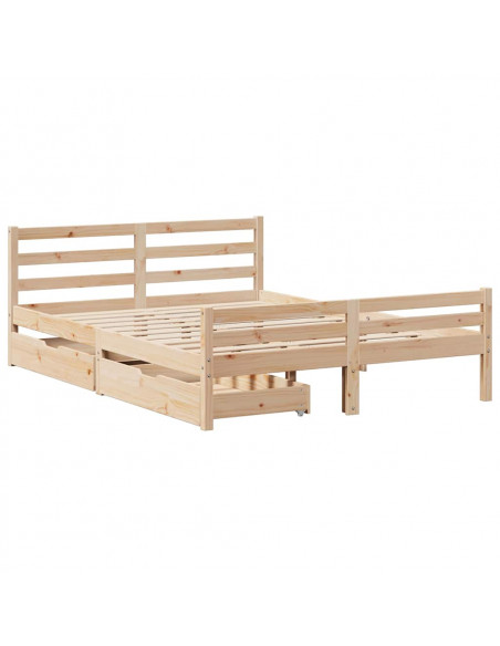 Letto senza Materasso 160x200 cm in Legno Massello di Pino