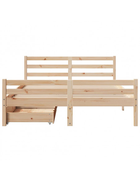 Letto senza Materasso 160x200 cm in Legno Massello di Pino