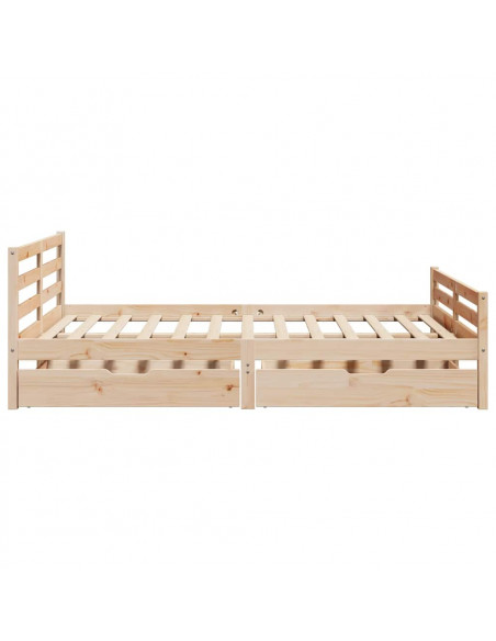 Letto senza Materasso 160x200 cm in Legno Massello di Pino