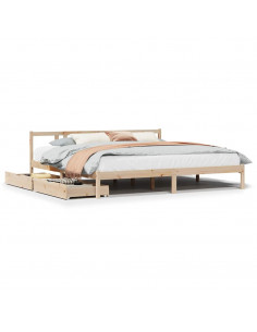 Letto senza Materasso 180x200 cm in Legno Massello di Pino