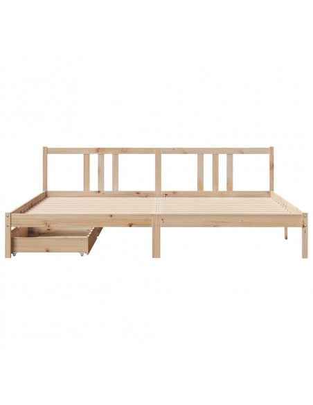 Letto senza Materasso 180x200 cm in Legno Massello di Pino