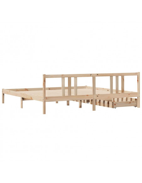 Letto senza Materasso 180x200 cm in Legno Massello di Pino
