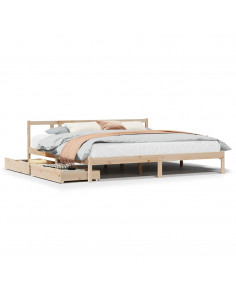 Letto senza Materasso 200x200 cm in Legno Massello di Pino