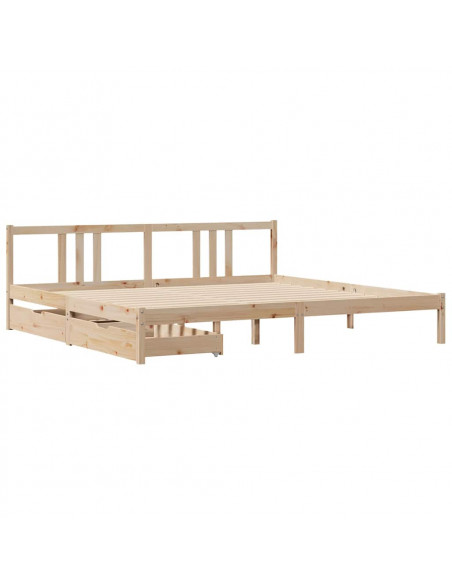 Letto senza Materasso 200x200 cm in Legno Massello di Pino