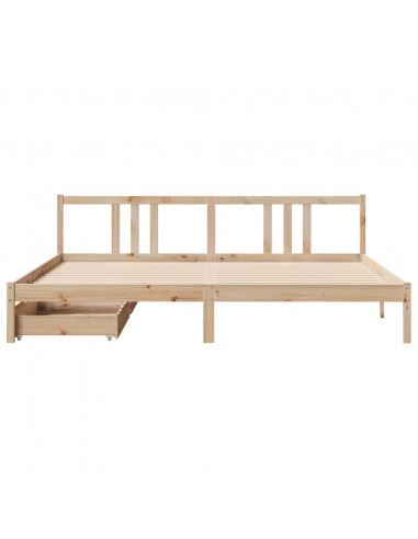 Letto senza Materasso 200x200 cm in Legno Massello di Pino