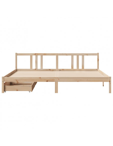 Letto senza Materasso 200x200 cm in Legno Massello di Pino