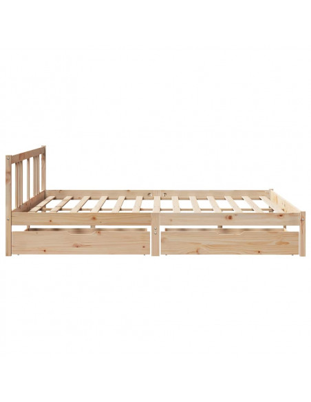 Letto senza Materasso 200x200 cm in Legno Massello di Pino