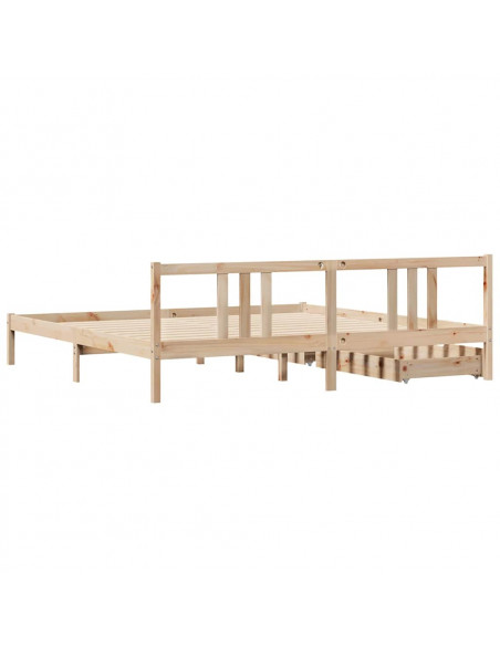 Letto senza Materasso 200x200 cm in Legno Massello di Pino