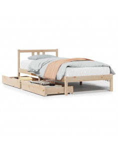 Letto senza Materasso 90x190 cm in Legno Massello di Pino