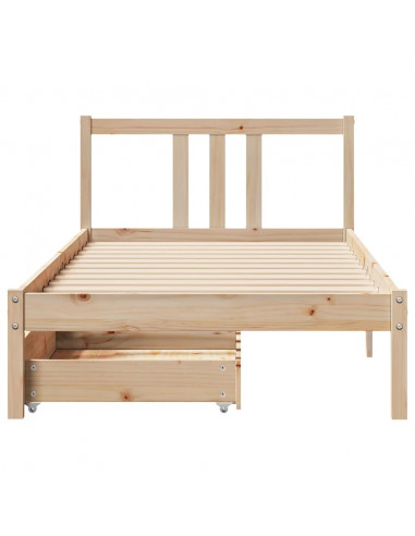 Letto senza Materasso 90x190 cm in Legno Massello di Pino