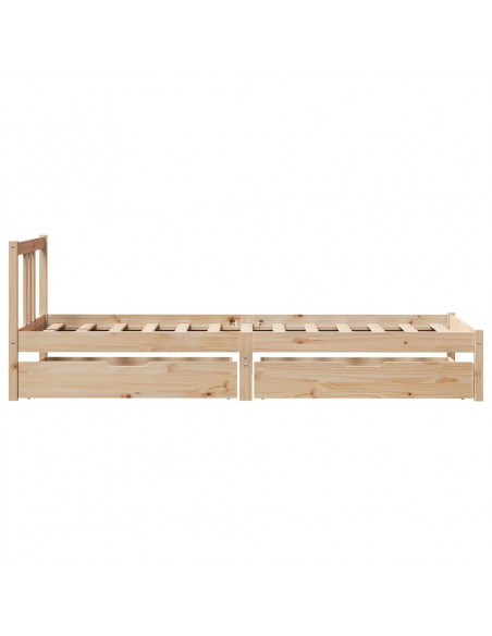 Letto senza Materasso 90x190 cm in Legno Massello di Pino