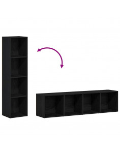 Libreria Rovere Nero 36x30x143 cm in Legno Multistrato 2