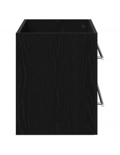 Mobile Lavabo da Bagno Rovere Nero 80x38,5x48 cm in Truciolato