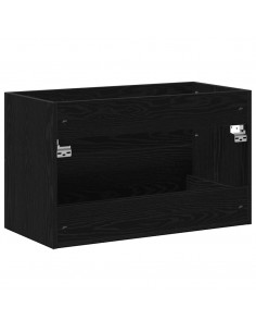 Mobile Lavabo da Bagno Rovere Nero 80x38,5x48 cm in Truciolato 2