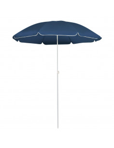Ombrellone da Esterni con Palo in Acciaio 180 cm Blu