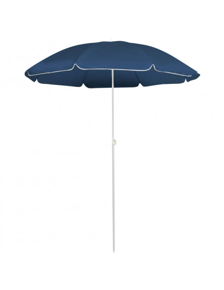 Ombrellone da Esterni con Palo in Acciaio 180 cm Blu