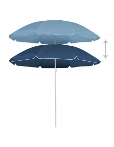 Ombrellone da Esterni con Palo in Acciaio 180 cm Blu 2