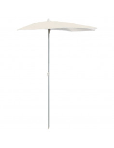 Ombrellone Semicircolare da Giardino con Palo 180x90 cm Sabbia