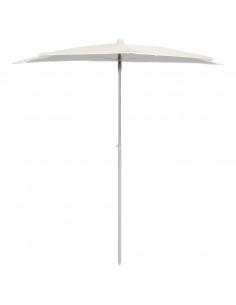 Ombrellone Semicircolare da Giardino con Palo 180x90 cm Sabbia 2