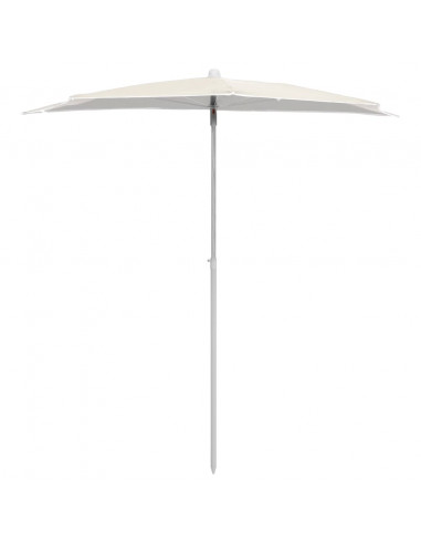 Ombrellone Semicircolare da Giardino con Palo 180x90 cm Sabbia