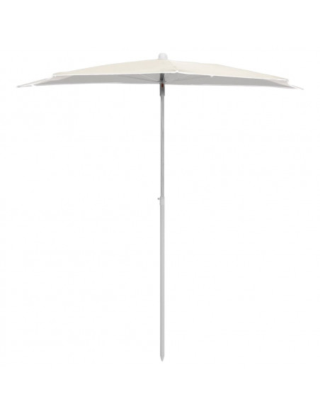 Ombrellone Semicircolare da Giardino con Palo 180x90 cm Sabbia