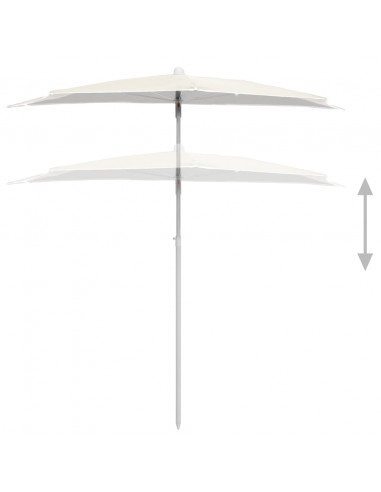 Ombrellone Semicircolare da Giardino con Palo 180x90 cm Sabbia