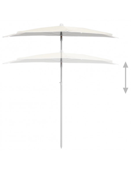 Ombrellone Semicircolare da Giardino con Palo 180x90 cm Sabbia